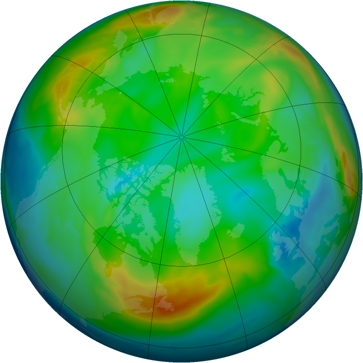 Arctic ozone map for 13 December 2013